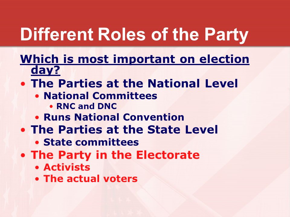 Different roles political parties